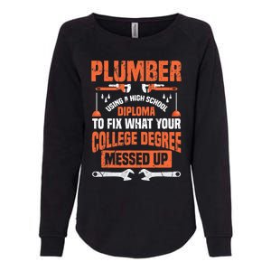 Plumber Funny College Plumbing Joke Pun Gift Womens California Wash Sweatshirt