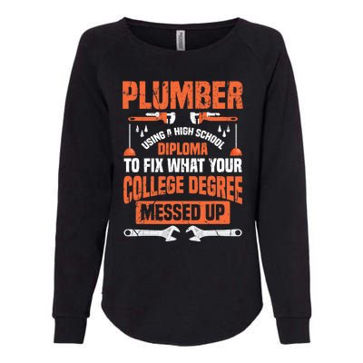 Plumber Funny College Plumbing Joke Pun Gift Womens California Wash Sweatshirt