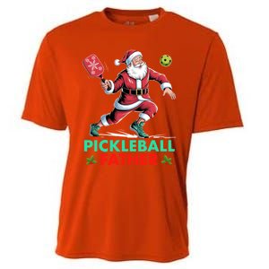 Pickleball Father Christmas Santa Claus Pickleball Xmas Gift Cooling Performance Crew T-Shirt