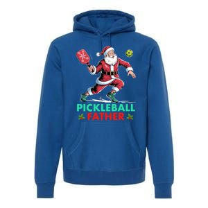 Pickleball Father Christmas Santa Claus Pickleball Xmas Gift Premium Hoodie