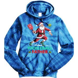 Pickleball Father Christmas Santa Claus Pickleball Xmas Gift Tie Dye Hoodie