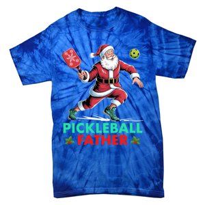 Pickleball Father Christmas Santa Claus Pickleball Xmas Gift Tie-Dye T-Shirt