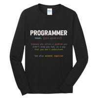 Programming Funny Computer Geek Gift Definition Programmer Tall Long Sleeve T-Shirt