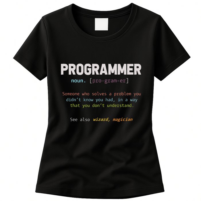 Programming Funny Computer Geek Gift Definition Programmer Women's T-Shirt