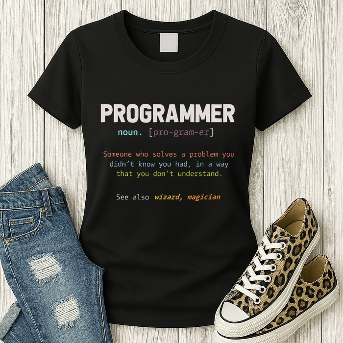 Programming Funny Computer Geek Gift Definition Programmer Women's T-Shirt