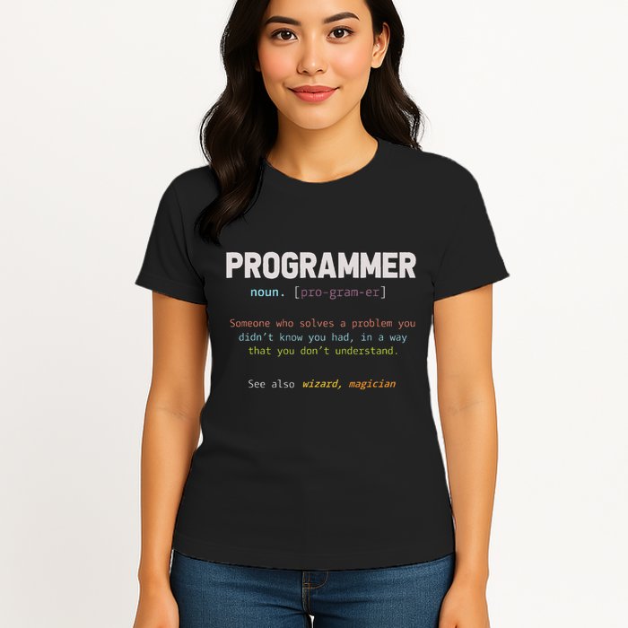 Programming Funny Computer Geek Gift Definition Programmer Women's T-Shirt