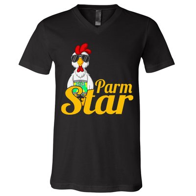 Parmstar Funny Chicken Parm Parmigiana V-Neck T-Shirt