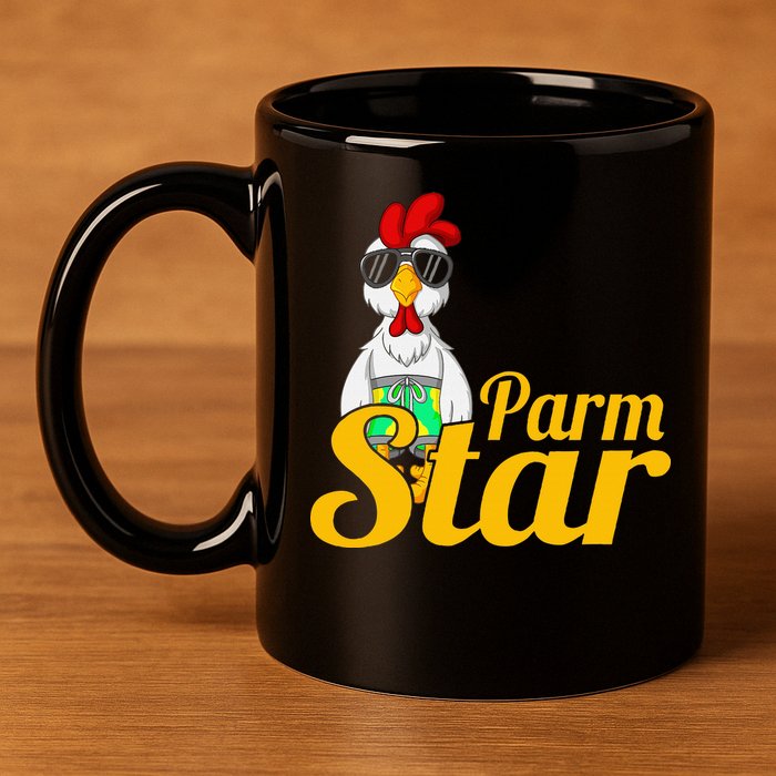 Parmstar Funny Chicken Parm Parmigiana 11oz C Handle Ceramic Mug