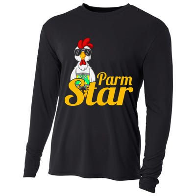 Parmstar Funny Chicken Parm Parmigiana Cooling Performance Long Sleeve Crew