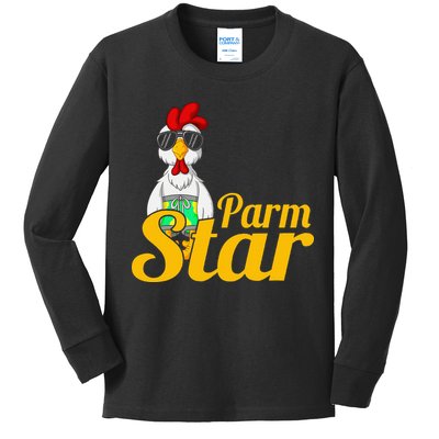 Parmstar Funny Chicken Parm Parmigiana Kids Long Sleeve Shirt