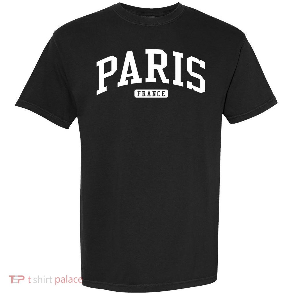 Paris France College University Style Cool Gift Garment-Dyed Heavyweight T-Shirt