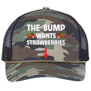 Pregnant Food Cravings The Bump Wants Strawberries Mom Gift Retro Rope Trucker Hat Cap