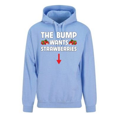 Pregnant Food Cravings The Bump Wants Strawberries Mom Gift Unisex Surf Hoodie