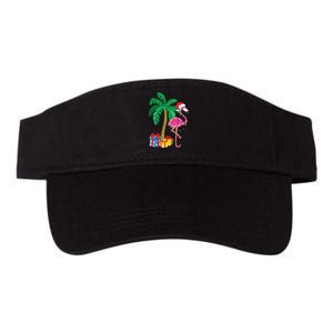 Pink Flamingo Christmas Palm Tree Tropical Xmas Funny Valucap Bio-Washed Visor