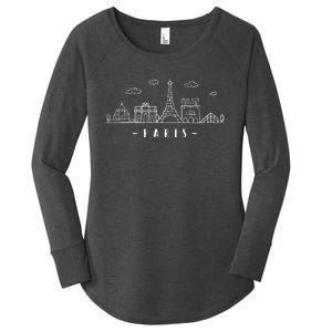 Paris France Capitalcity Skyline Eiffeltower Paris Lovers Women's Perfect Tri Tunic Long Sleeve Shirt