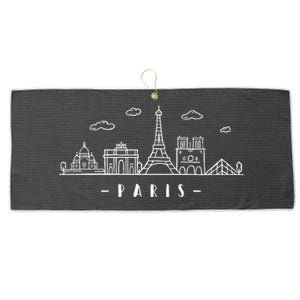 Paris France Capitalcity Skyline Eiffeltower Paris Lovers Large Microfiber Waffle Golf Towel