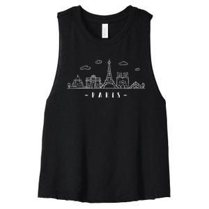 Paris France Capitalcity Skyline Eiffeltower Paris Lovers Women's Racerback Cropped Tank