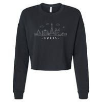 Paris France Capitalcity Skyline Eiffeltower Paris Lovers Cropped Pullover Crew