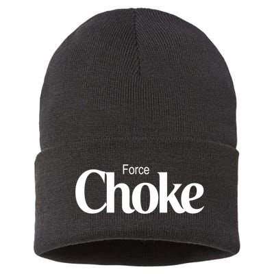 Psychic Force Choke Funny Scifi Logo Parody Sustainable Knit Beanie