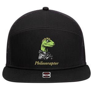 Philosoraptor Funny Cute Gift 7 Panel Mesh Trucker Snapback Hat