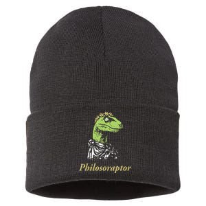 Philosoraptor Funny Cute Gift Sustainable Knit Beanie