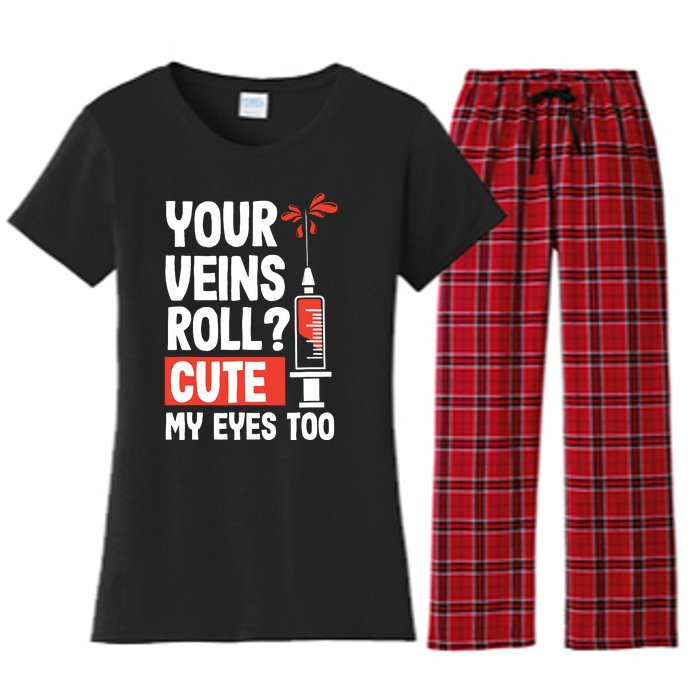 Phlebotomist Funny Cute Phlebotomy Technician Nurse RN Women's Flannel Pajama Set