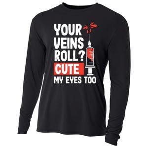 Phlebotomist Funny Cute Phlebotomy Technician Nurse RN Cooling Performance Long Sleeve Crew