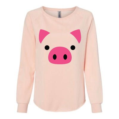 Pig Face Costume Funny Halloween Womens California Wash Sweatshirt