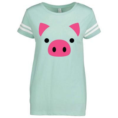 Pig Face Costume Funny Halloween Enza Ladies Jersey Football T-Shirt