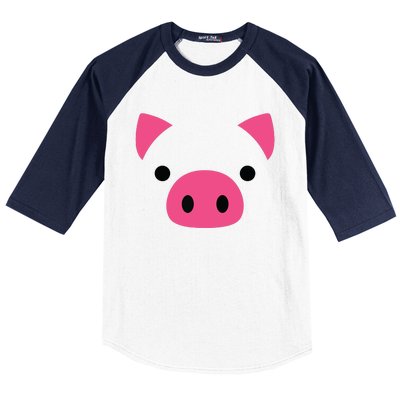 Pig Face Costume Funny Halloween Baseball Sleeve Shirt