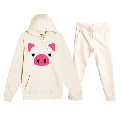 Pig Face Costume Funny Halloween Premium Hooded Sweatsuit Set