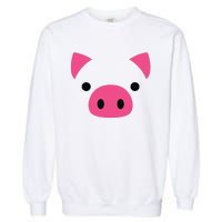 Pig Face Costume Funny Halloween Garment-Dyed Sweatshirt