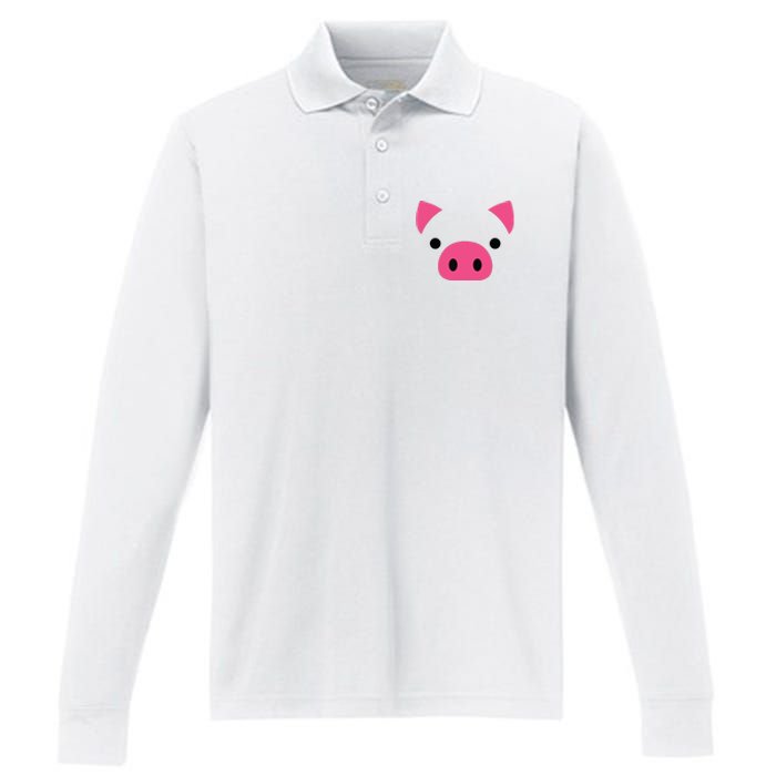 Pig Face Costume Funny Halloween Performance Long Sleeve Polo