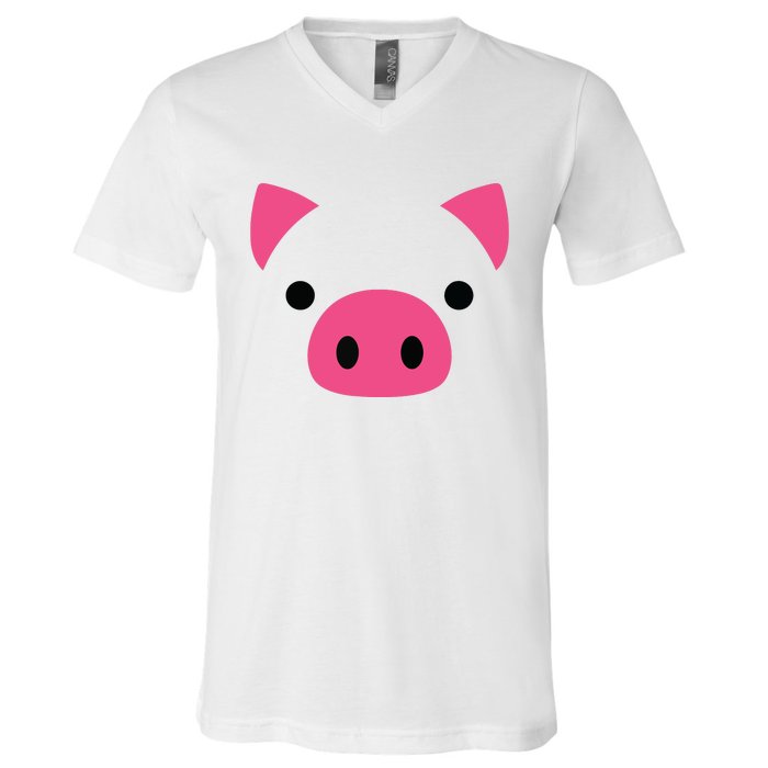 Pig Face Costume Funny Halloween V-Neck T-Shirt