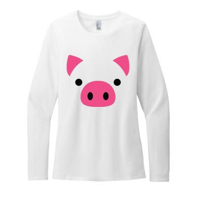 Pig Face Costume Funny Halloween Womens CVC Long Sleeve Shirt