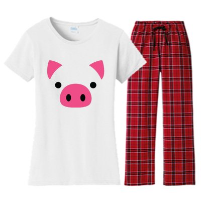 Pig Face Costume Funny Halloween Women's Flannel Pajama Set