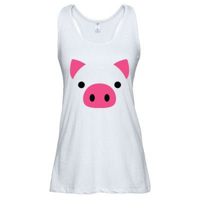 Pig Face Costume Funny Halloween Ladies Essential Flowy Tank