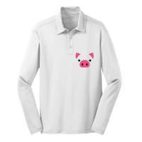 Pig Face Costume Funny Halloween Silk Touch Performance Long Sleeve Polo