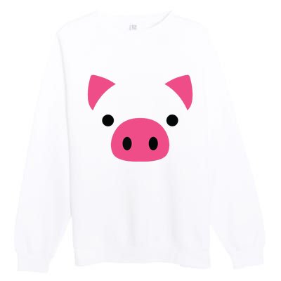 Pig Face Costume Funny Halloween Premium Crewneck Sweatshirt