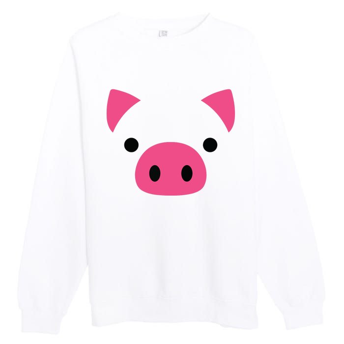 Pig Face Costume Funny Halloween Premium Crewneck Sweatshirt