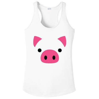 Pig Face Costume Funny Halloween Ladies PosiCharge Competitor Racerback Tank