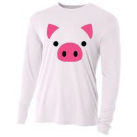 Pig Face Costume Funny Halloween Cooling Performance Long Sleeve Crew