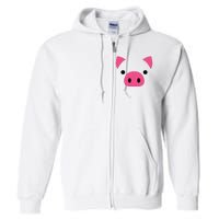 Pig Face Costume Funny Halloween Full Zip Hoodie