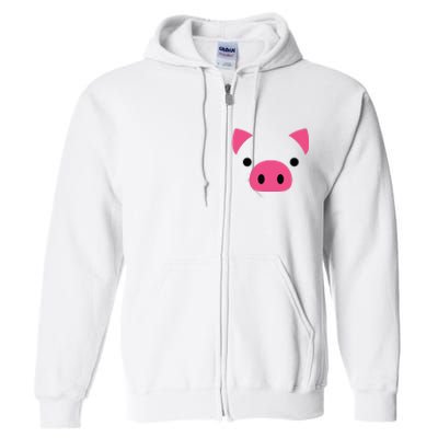 Pig Face Costume Funny Halloween Full Zip Hoodie