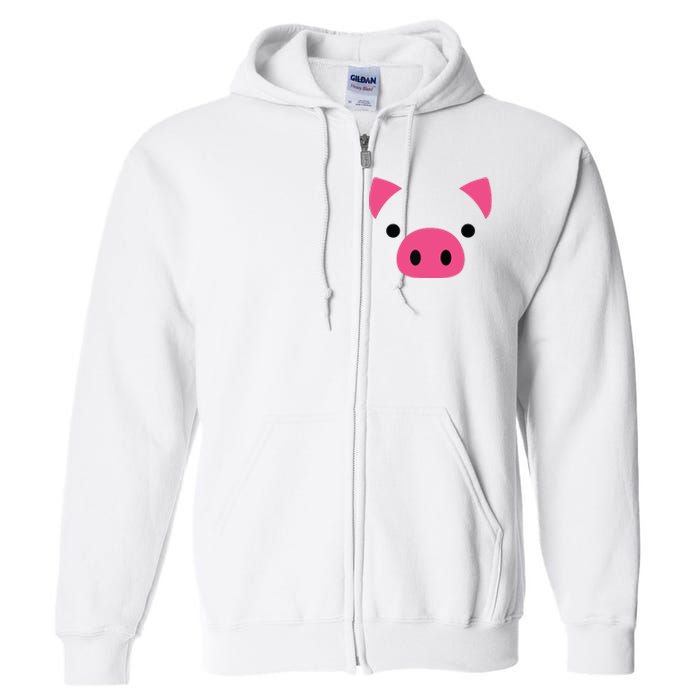 Pig Face Costume Funny Halloween Full Zip Hoodie