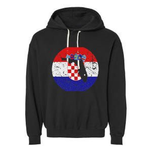 Proud Floridian Croatian From Florida Croatia Home Pride Garment-Dyed Fleece Hoodie