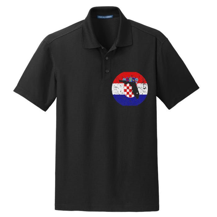 Proud Floridian Croatian From Florida Croatia Home Pride Dry Zone Grid Polo