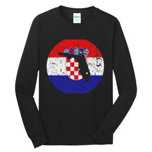 Proud Floridian Croatian From Florida Croatia Home Pride Tall Long Sleeve T-Shirt