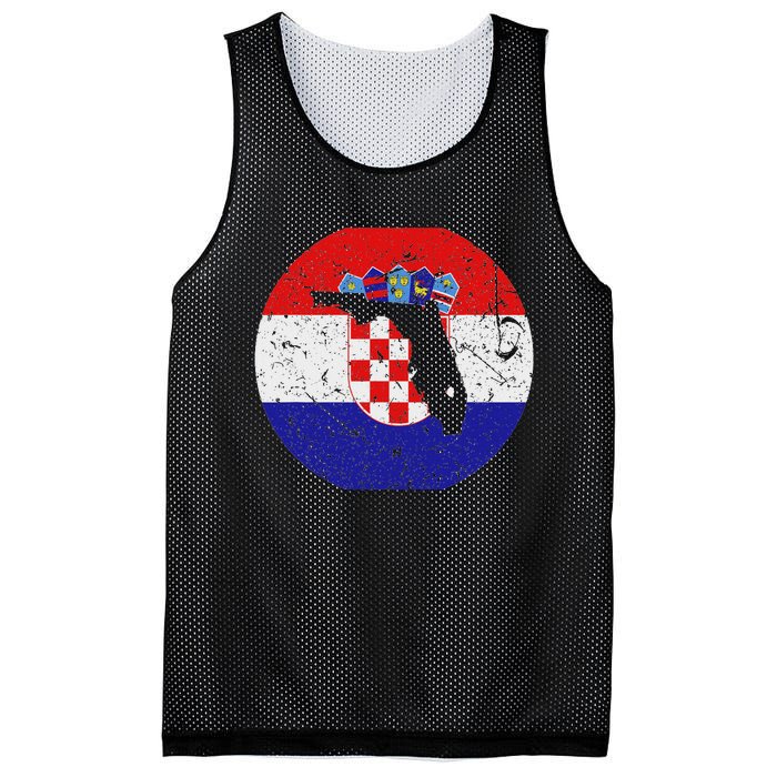 Proud Floridian Croatian From Florida Croatia Home Pride Mesh Reversible Basketball Jersey Tank