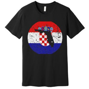 Proud Floridian Croatian From Florida Croatia Home Pride Premium T-Shirt